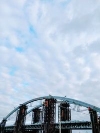 Low angle view of rollercoaster against sky