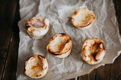 Homemade pastries portugueseceo cake pastel de nata on table