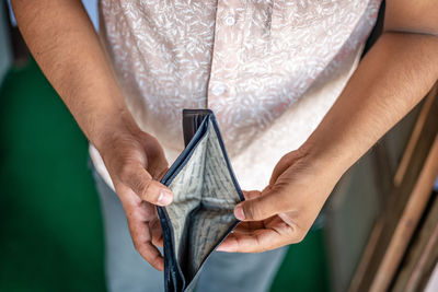 Midsection of woman working