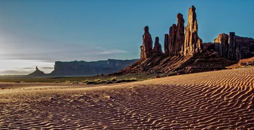 Panoramic view of desert against sky