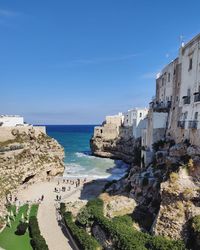 High angle view of beach against sky