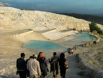 Tourists on beach