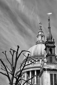 Low angle view of st paul cathedral against sky in city