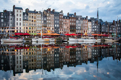 Reflection of buildings in water