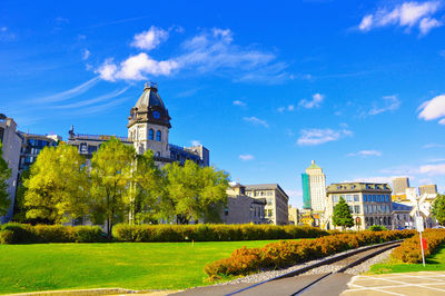 View of castle against blue sky