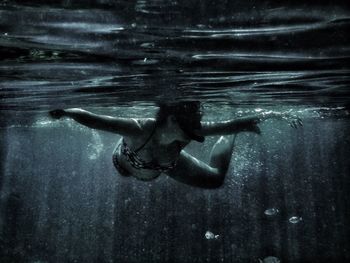 Underwater view of swimming pool
