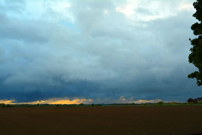 Storm clouds over land