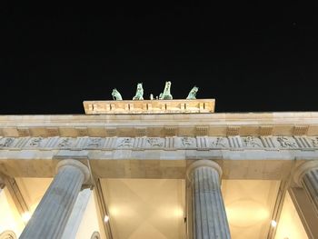 Low angle view of building at night