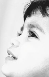 Close-up of boy looking away