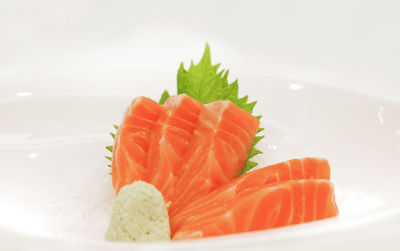 Close-up of sushi in plate