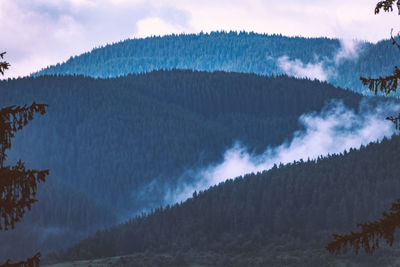 Panoramic view of mountains against sky