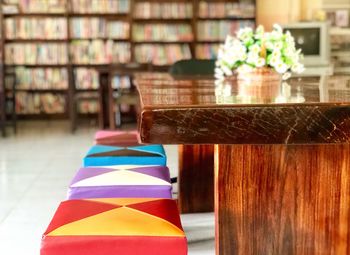 Close-up of books on table