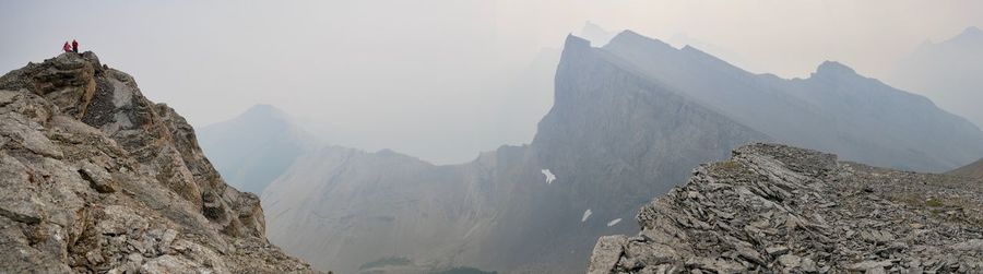 Panoramic view of rocky mountains against sky