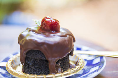 Close-up of dessert in plate