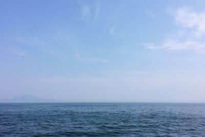 Scenic view of sea against blue sky