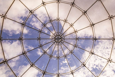 Low angle view of skylight against sky