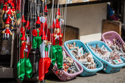 Close-up of various displayed for sale at market