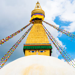 Low angle view of traditional building against sky