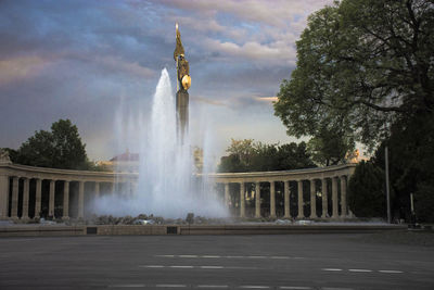 Fountain against sky