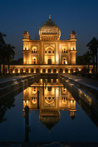 Reflection of buildings in water