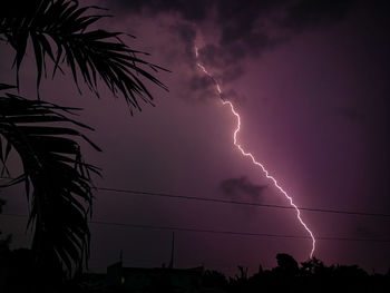 Low angle view of lightning in sky