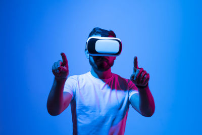 Man in virtual