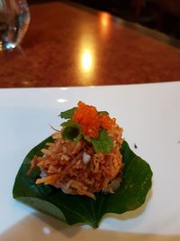 Close-up of salad in plate