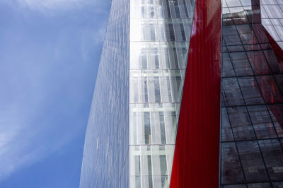 Low angle view of modern building against sky