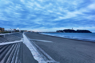 Panoramic view of beach against sky in city