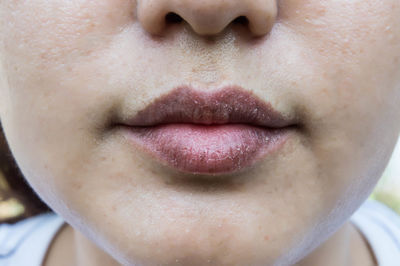 Close-up of woman lips