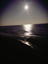 Scenic view of sea against clear sky during sunset