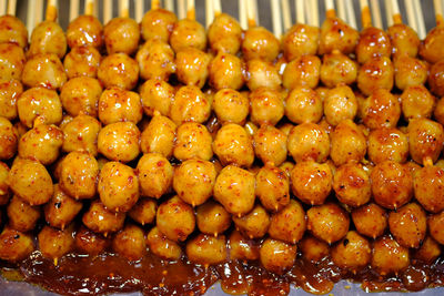 Full frame shot of orange for sale in market