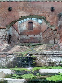 Brick wall of old building