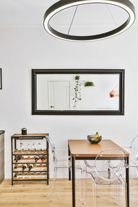 Potted plant on table at home