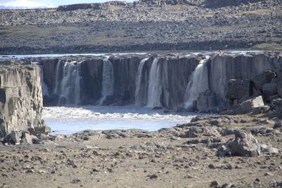 Scenic view of waterfall