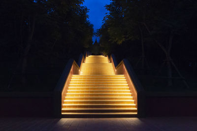 Empty footpath at night