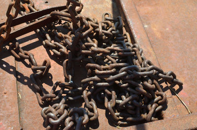 Close-up of rusty chain