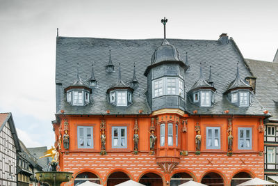 Historical building of hotel kaiserworth on market square in goslar, germany