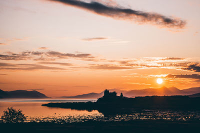 Scenic view of sea during sunset