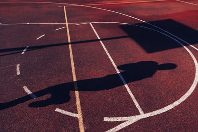 Shadow of basketball player