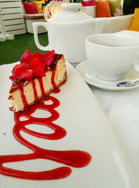 Close-up of cake on table