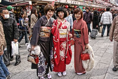 Group of people in market