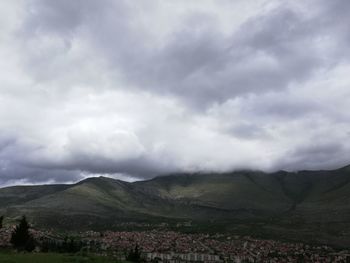 Scenic view of mountains against sky