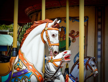 View of carousel in amusement park 