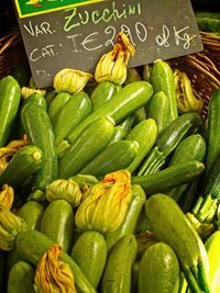 Close-up of vegetables for sale in market