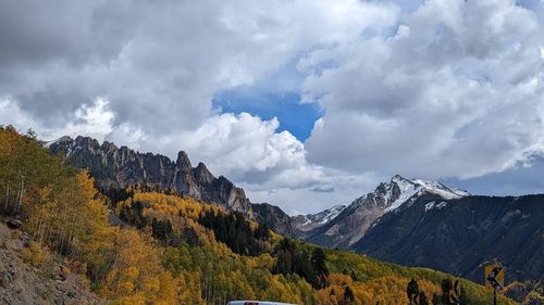 Panoramic view of mountains against sky