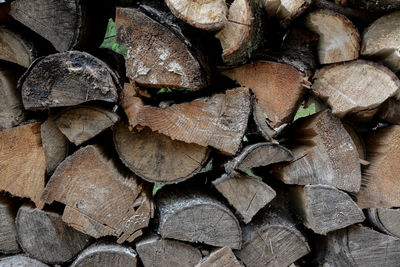 Full frame shot of logs