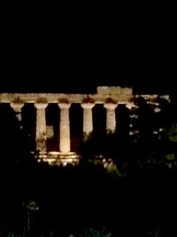 View of built structure at night