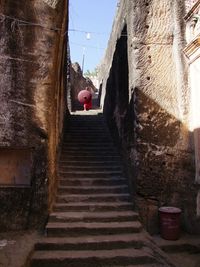 Steps amidst buildings