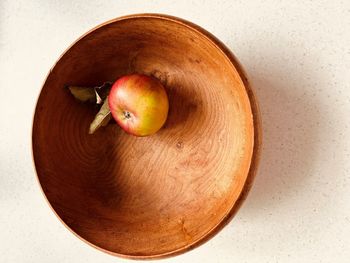 Directly above shot of apple in plate